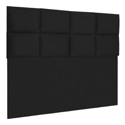 Cabeceira Modulada Solteiro 0,90m Lorena Suede Cor Preto