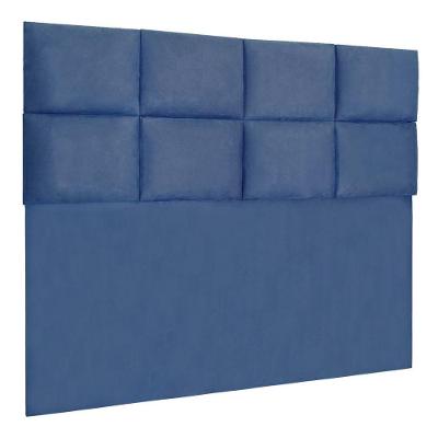 Cabeceira Modulada Solteiro 0,90m Lorena Suede Cor Azul Marinho