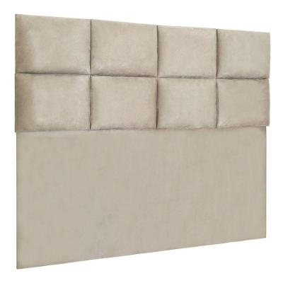 Cabeceira Modulada Solteiro 0,90m Lorena Suede Cor Bege