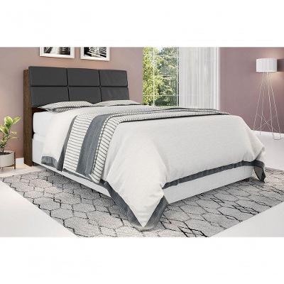 Cabeceira Box Casal 1,38 Isis Malbec Com Painel Class Preto