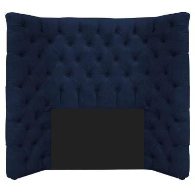 Cabeceira Solteiro Everest P02 90 Cm Para Cama Box Suede - Amarena Móveis Azul Marinho