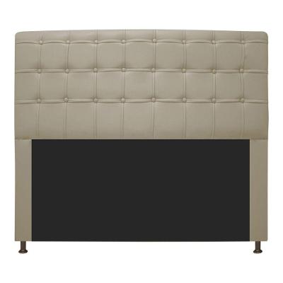 Cabeceira Dama 140Cm Casal Com Botonê Bege