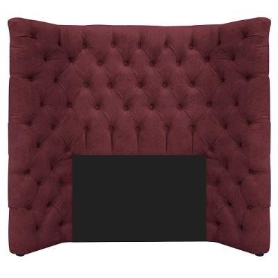 Cabeceira Solteiro Everest P02 90 Cm Para Cama Box Suede - Amarena Móveis Bordô