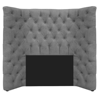 Cabeceira Solteiro Everest P02 90 Cm Para Cama Box Suede - Amarena Móveis Cinza