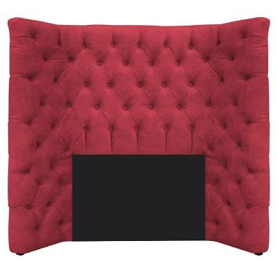 Cabeceira Solteiro Everest P02 90 Cm Para Cama Box Suede - Amarena Móveis Vermelho