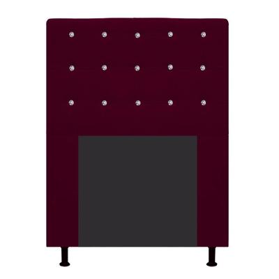 Cabeceira Dama 90Cm Solteiro Com Strass Suede Bordô