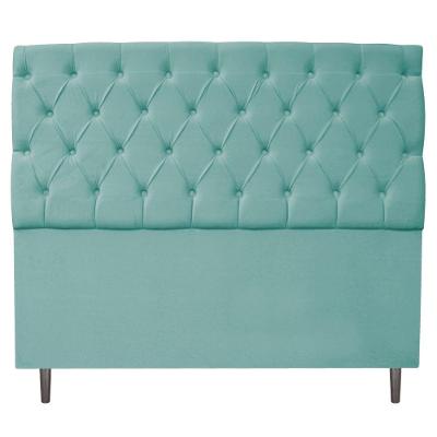 Cabeceira 140Cm Casal Suede Azul Tiffany