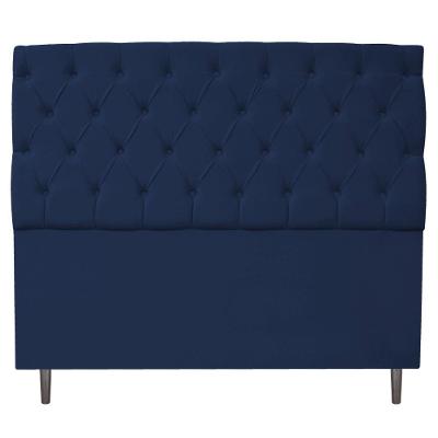 Cabeceira 140Cm Casal Suede Azul Marinho