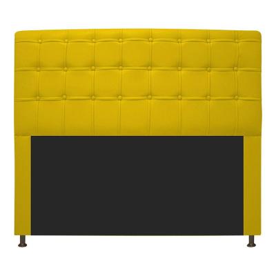 Cabeceira Dama 140Cm Casal Com Botonê Amarelo