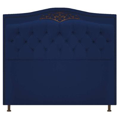 Cabeceira Yasmim 140Cm Casal Suede Azul Marinho