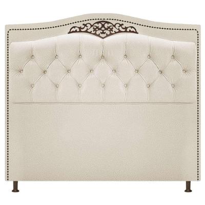 Cabeceira Yasmim 90Cm Solteiro Suede Bege