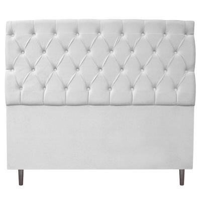 Cabeceira 140Cm Casal Suede Branco