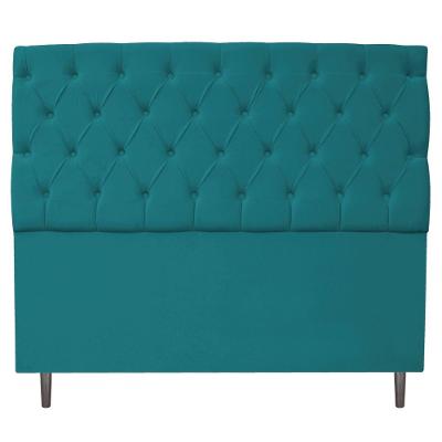 Cabeceira 140Cm Casal Suede Azul Turquesa