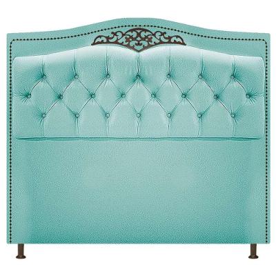 Cabeceira Yasmim 140Cm Casal Suede Azul Tiffany
