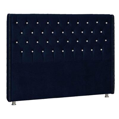 Cabeceira Solteiro P04 90 Cm Suede Azul Marinho Tca 948