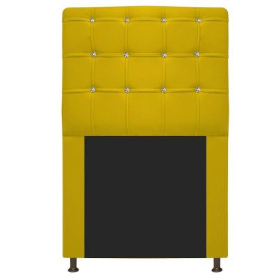 Cabeceira Dama 90Cm Solteiro Com Strass Amarelo