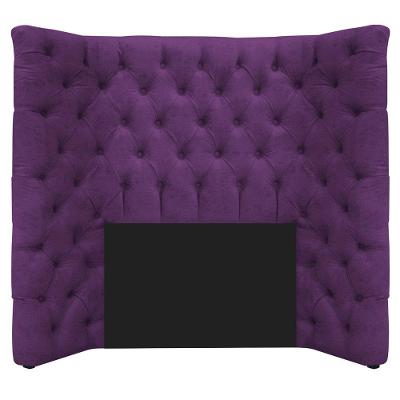 Cabeceira Solteiro Everest P02 90cm Para Cama Box Suede - Doce Sonho Móveis Roxo