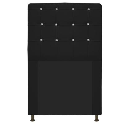 Cabeceira Dama 90Cm Solteiro Com Strass Preto