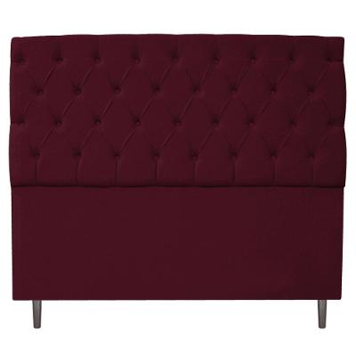 Cabeceira 140Cm Casal Suede Bordô