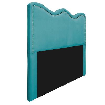 Cabeceira Solteiro 90 Cm Cama Box Suede Azul Turquesa