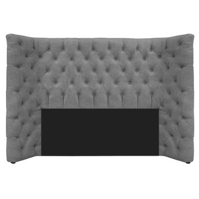 Cabeceira Casal Everest P02 140cm Para Cama Box Suede - Doce Sonho Móveis Cinza