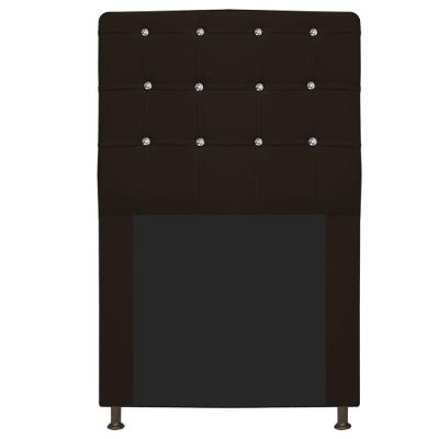 Cabeceira Dama 90Cm Solteiro Com Strass Marrom