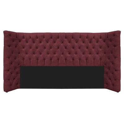 Cabeceira King Everest P02 195cm Para Cama Box Suede - Doce Sonho Móveis Bordô