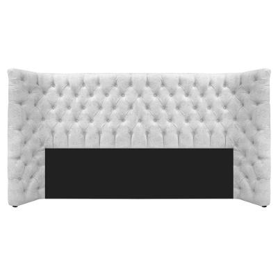 Cabeceira King Everest P02 195cm Para Cama Box Suede - Doce Sonho Móveis Branco