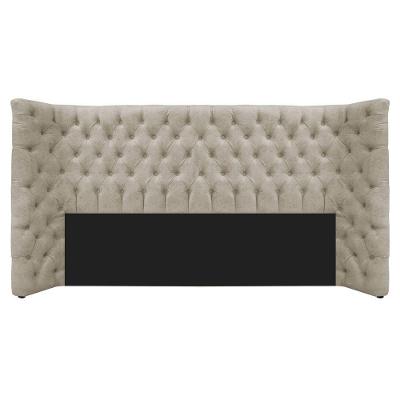 Cabeceira King Everest P02 195cm Para Cama Box Suede - Doce Sonho Móveis Bege