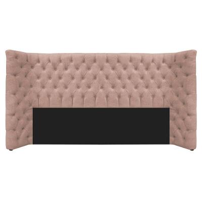 Cabeceira King Everest P02 195cm Para Cama Box Suede - Doce Sonho Móveis Rosê