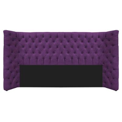 Cabeceira King Everest P02 195cm Para Cama Box Suede - Doce Sonho Móveis Roxo