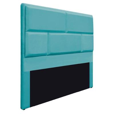 Cabeceira Solteiro 90 Cm Cama Box Suede Azul Turquesa