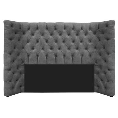 Cabeceira Casal Everest P02 140cm Para Cama Box Linho - Doce Sonho Móveis Chumbo