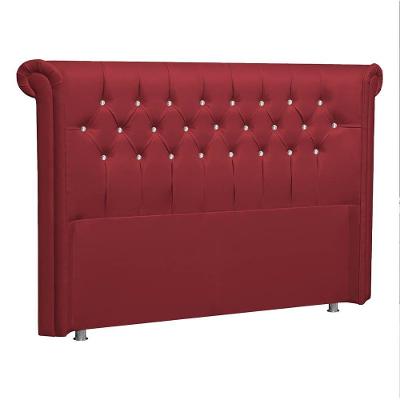Cabeceira Solteiro Brescia P04 90 Cm Suede Vermelho Tca 53