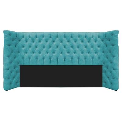 Cabeceira King Everest P02 195cm Para Cama Box Suede - Doce Sonho Móveis Azul Turquesa