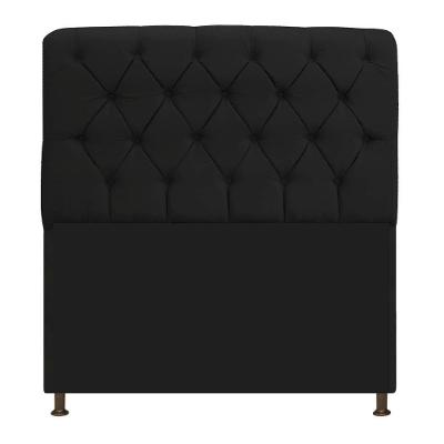 Cabeceira 140Cm Solteiro Suede Preto