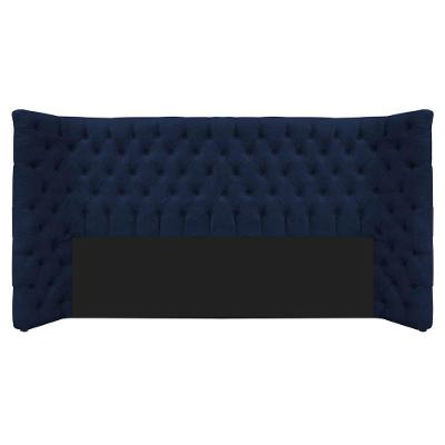 Cabeceira King Everest P02 195cm Para Cama Box Suede - Doce Sonho Móveis Azul Marinho