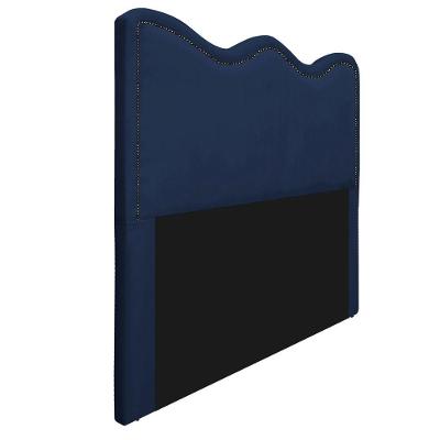 Cabeceira Solteiro 90 Cm Cama Box Suede Azul Marinho