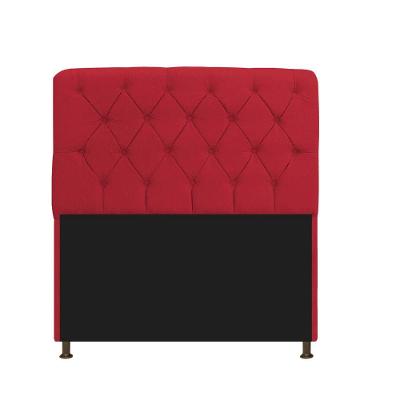 Cabeceira 90Cm Solteiro Suede Vermelho