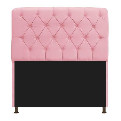 Cabeceira 140Cm Solteiro Suede Rosa Bebê