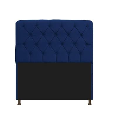 Cabeceira 90Cm Solteiro Suede Azul Marinho