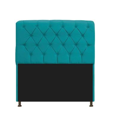 Cabeceira 90Cm Solteiro Suede Azul Turquesa