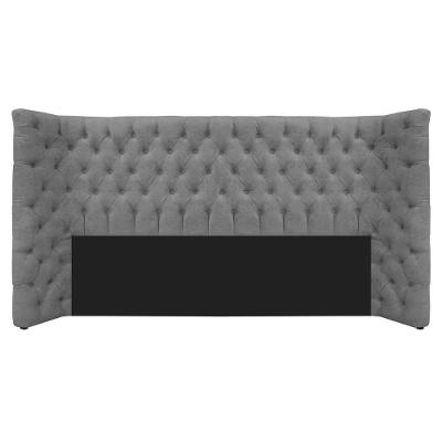 Cabeceira King Everest P02 195cm Para Cama Box Suede Cinza