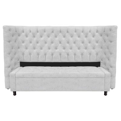 Kit Cabeceira e Calçadeira Baú Queen Everest P02 160cm Para Cama Box Corano Branco