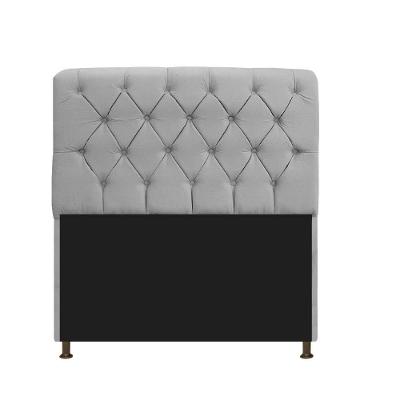 Cabeceira 90Cm Solteiro Suede Cinza