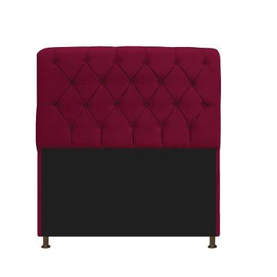 Cabeceira 90Cm Solteiro Suede Bordô
