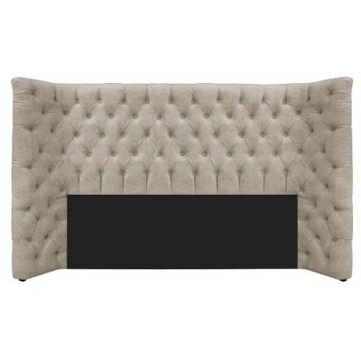 Cabeceira Queen Everest P02 160cm Para Cama Box Suede Bege