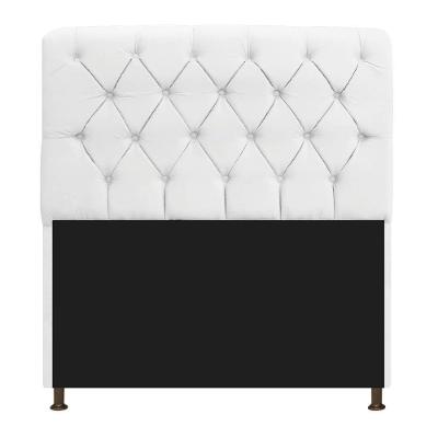Cabeceira 140Cm Solteiro Suede Branco