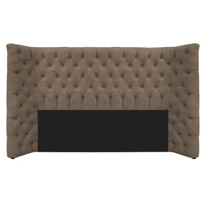 Cabeceira Queen Everest P02 160cm Para Cama Box Suede - Doce Sonho Móveis Marrom