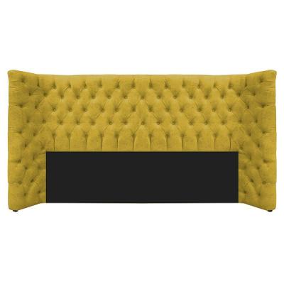 Cabeceira King Everest P02 195cm Para Cama Box Suede Amarelo